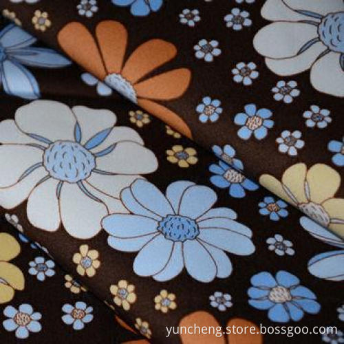 100%Polyester Dull Floral Printed Satin Fabric